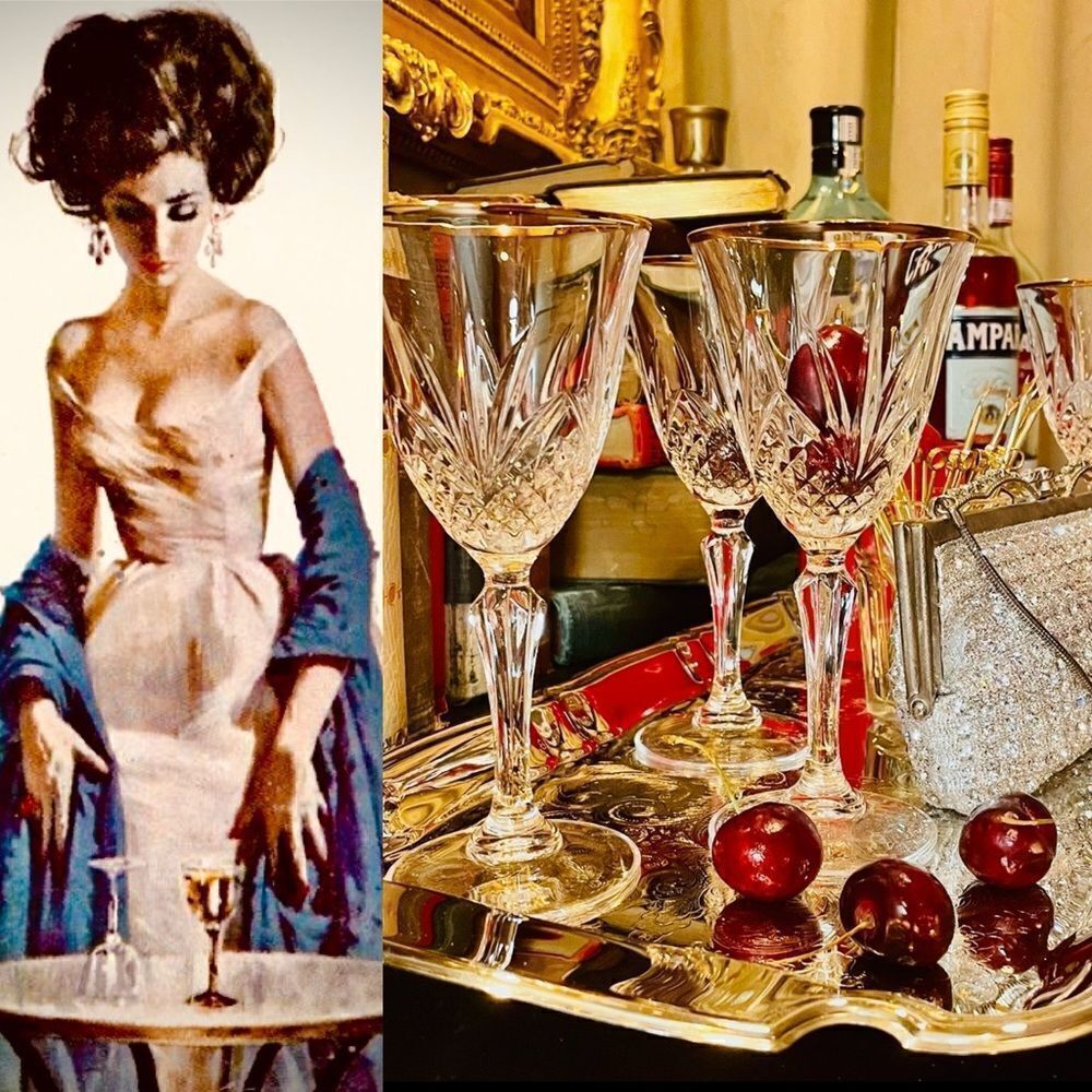 ♥️4 Salzburg Gold crystal water goblets 
by CRISTAL DE FLANDRE discontinued run